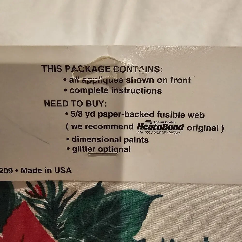 Daisy Kingdom Vintage Christmas Appliqué No Sew Fabric Cut Out Tartan Floral